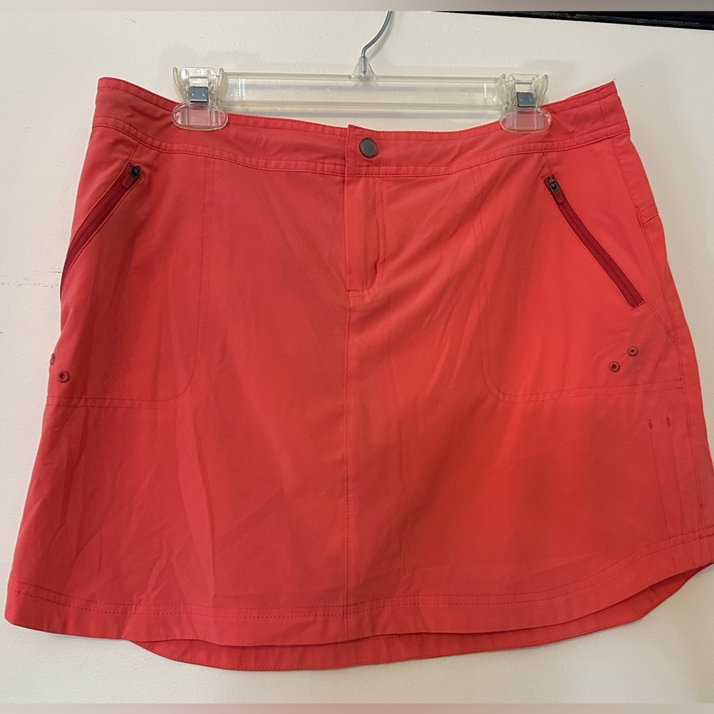 Coral Skirt with Zipper Pockets